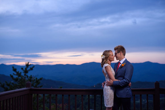 photo+of+a+bride+and+groom+at+their+destination+wedding+at+hawkesdene+in+the+smokey+mountains+at+sunset